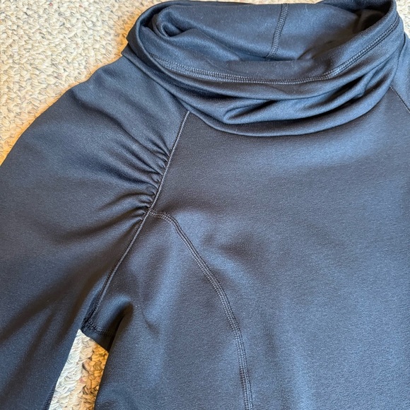 Calia Black Funnel Cowel Neck Long Sleeve Thumb Hole Athleisure Pilates Small - Picture 3 of 10